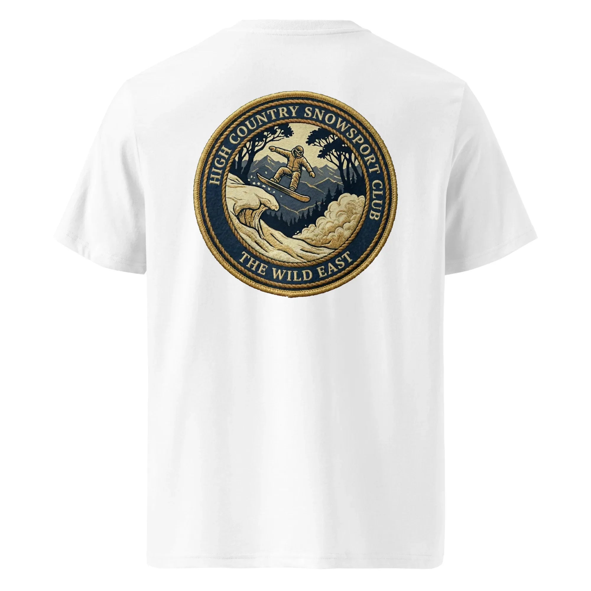 Organic tee - Snowsport Club in white with back circular graphic logo